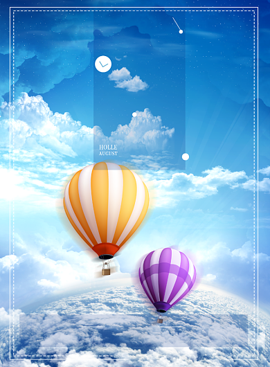 热气球海报背景