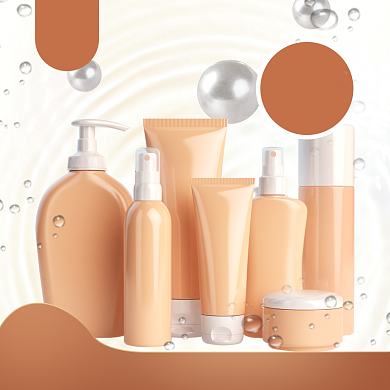 简约橙色小清新护肤品上新主图直通车背景