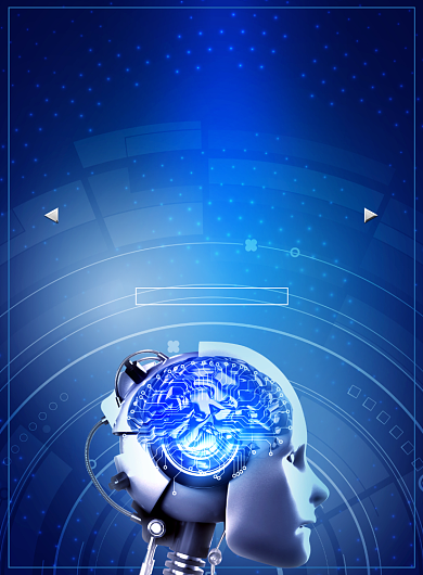 蓝色科技人工智能宣传广告印刷海报背景