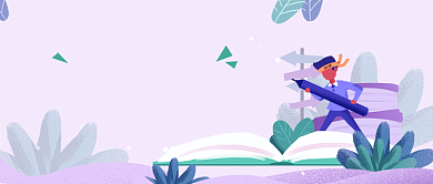 手绘卡通简约扁平公众号首图背景