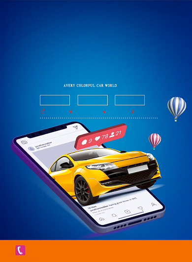 时尚出国租车用车印刷海报背景