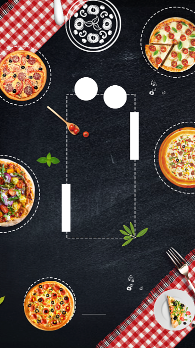 美味披萨美食手机促销海报背景