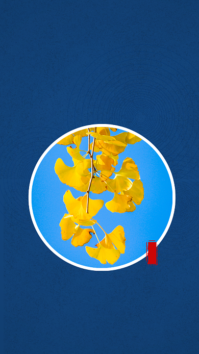 蓝色简约风秋分节气宣传海报背景