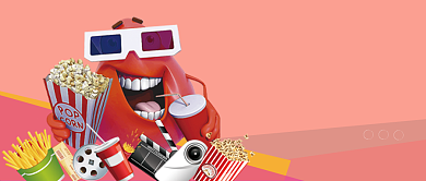 看电影看影评漫画公众号首图背景