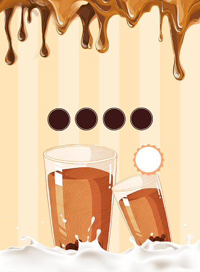 浅褐色珍珠奶茶广告印刷海报模板背景