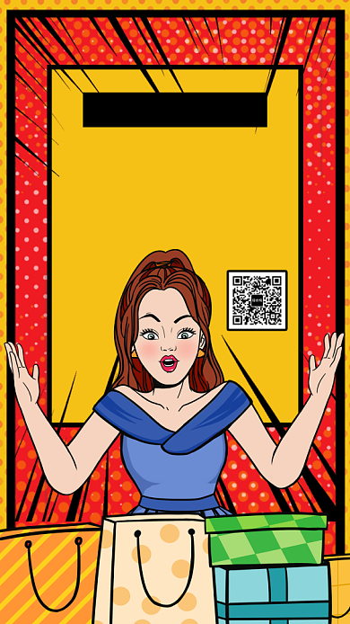 波普风双十二手机海报背景