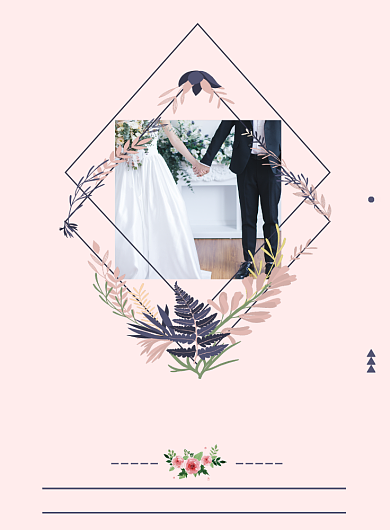 粉紫色大气温馨高贵婚礼请帖结婚新人新婚海报背景