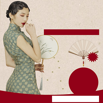 女装复古旗袍直通车图背景