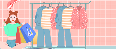 卡通手绘清新服装促销广告微信公众号素材图片背景