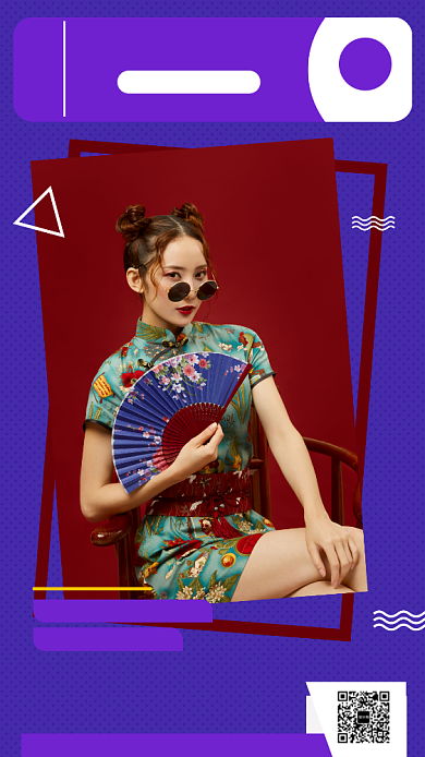 紫色时尚潮流冬季新品促销手机海报模板背景