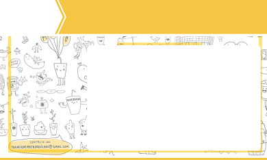 卡通简笔画小盆栽白底黄色印刷名片背景