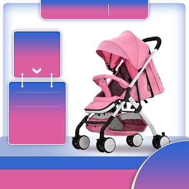 粉色蓝色紫色可爱婴儿车直通车背景