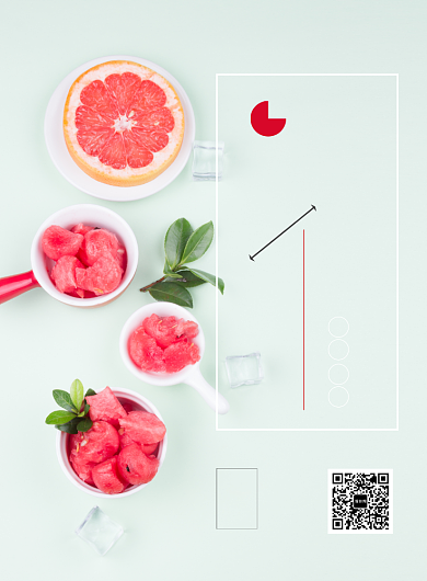 清新绿果汁饮料印刷海报背景