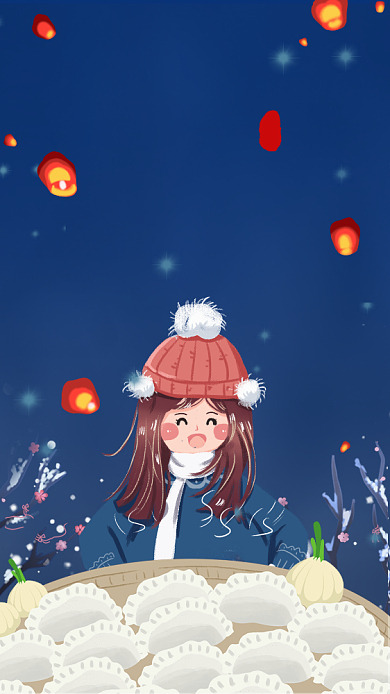 二十四传统节气冬至宣传海报背景