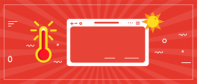 红色创意高温预警微信公众号素材图片背景