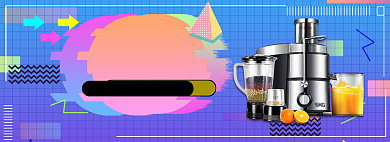 清新双十二爆款榨汁机促销banner背景