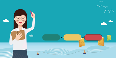 卡通人物教育培训展板背景