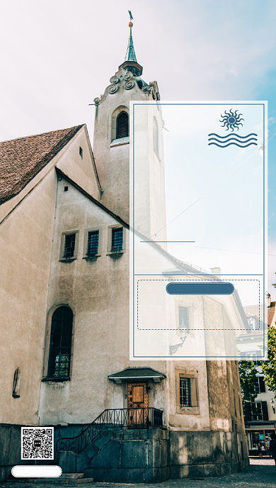 温泉小镇旅游手机海报背景