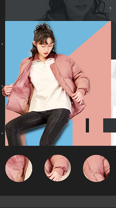 黑色大气秋冬上新女装促销海报背景