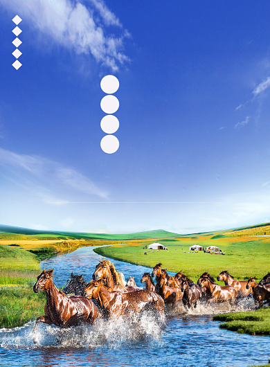 驰聘草原海报背景