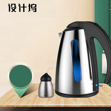 小家电烧水壶家居主图背景