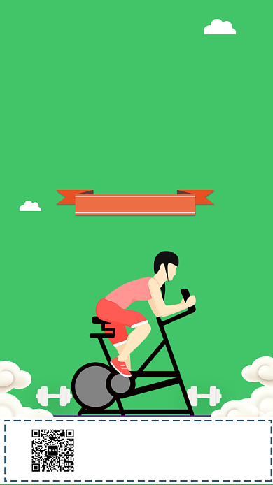 蓝色全民健身会员招募手机海报背景