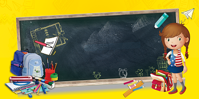 创意卡通开学季展板背景