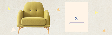 可爱北欧纯色沙发BANNER背景