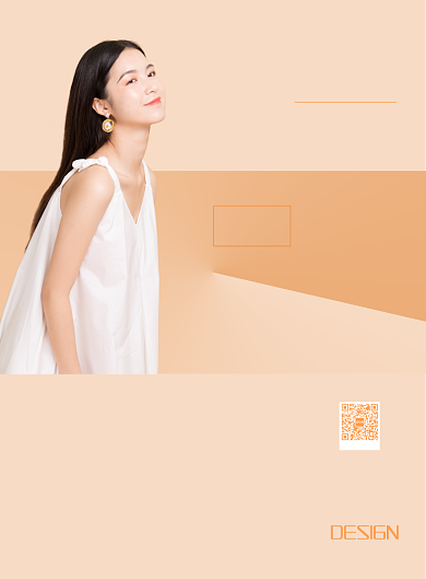 清新橘色时尚春季服装导购招聘创意海报背景