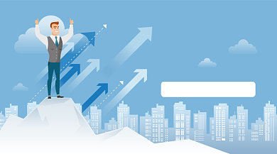 职场升值加薪手机横板海报背景