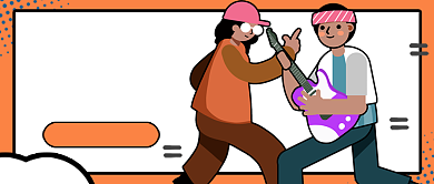 卡通橙色青春热血手绘公众号首图背景