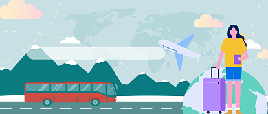 平面卡通毕业旅行广告微信公众号素材图片背景