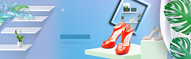 春季新风尚女鞋创意淘宝banner背景
