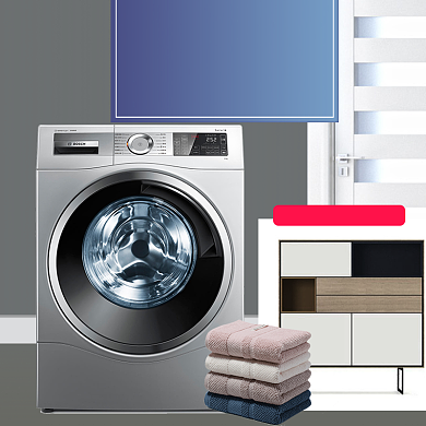 春夏焕新洗衣机淘宝直通车图片背景