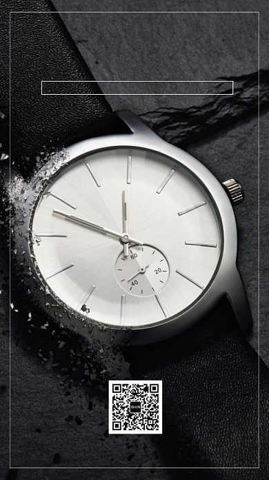黑色简约手表宣传手机海报背景