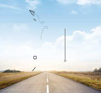 梦想线条风景蓝色简约行囊朋友圈封面背景