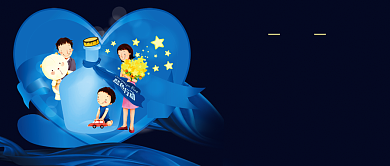 自闭日主题卡通人物公众号首图背景