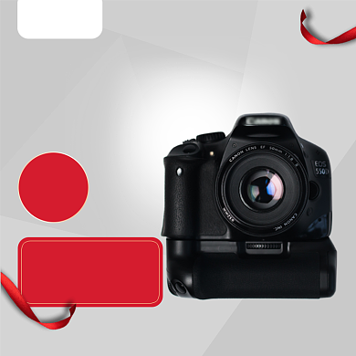 红色灰色数码相机年货节直通车背景