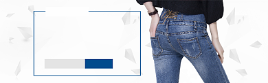 蓝色服装裤子牛仔裤促销banner背景