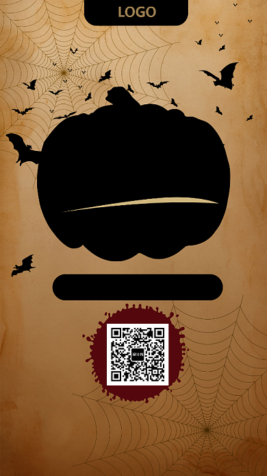 黄色做旧万圣节促销海报背景