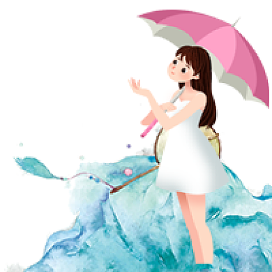 手绘卡通简约谷雨节气公众号首图背景