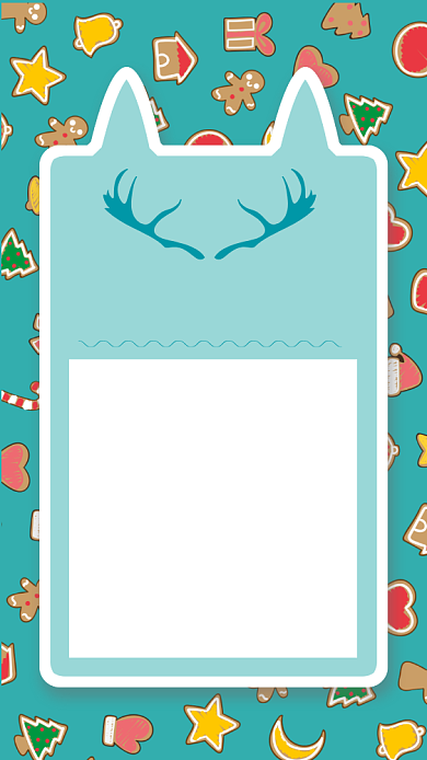 蓝色卡通插画圣诞快乐节日贺卡背景