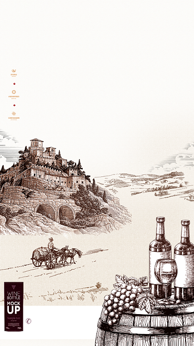 时尚葡萄酒红酒海报背景