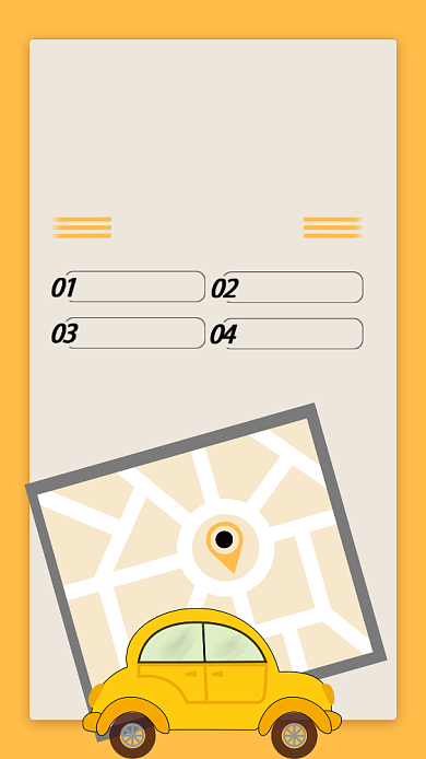 黄色海外租车宣传手机海报背景