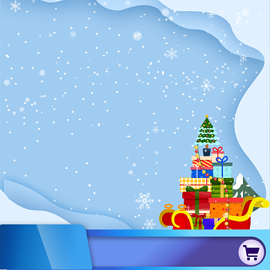 浅蓝色调圣诞节商品促销主图图标背景