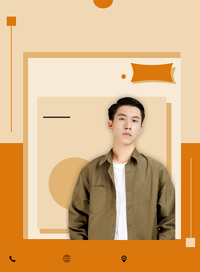 暖黄色简约几何秋季男装宣传促销印刷海报背景