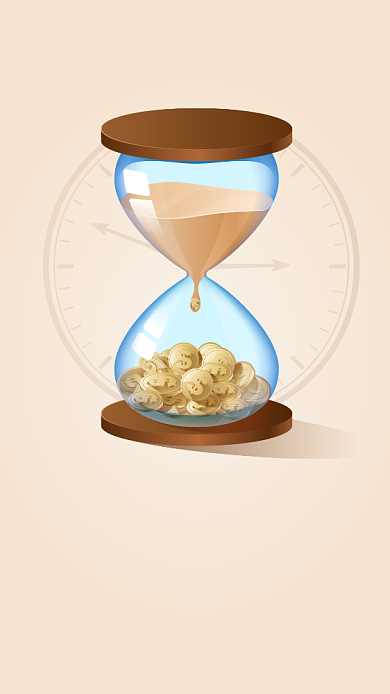 黄色简约时间就是效益企业文化海报背景