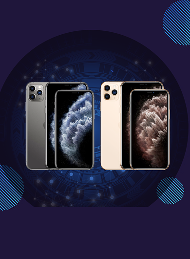 蓝色几何iPhone11苹果手机促销海报背景