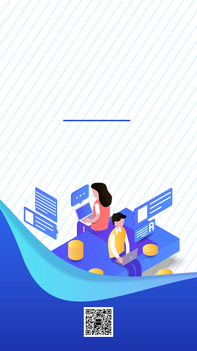 蓝色扁平理财有道金融投资贷款手机海报背景