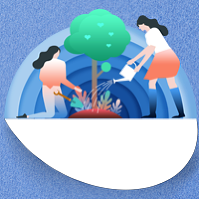 简约插画植树节公众号次图背景